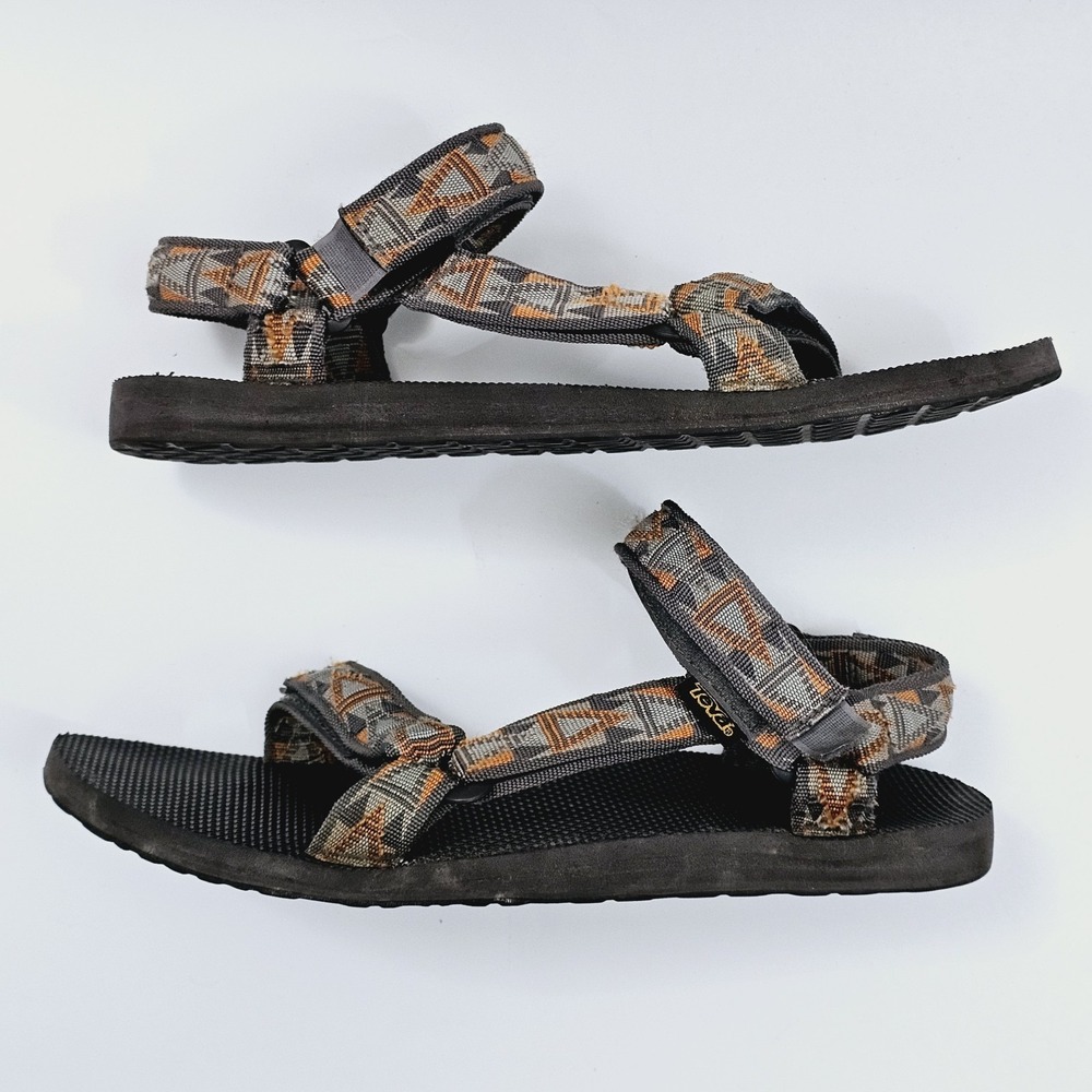 Teva Sandals Mens 13 Original Brown Nylon Webbing Hook and Loop Outdoor Shoes‎